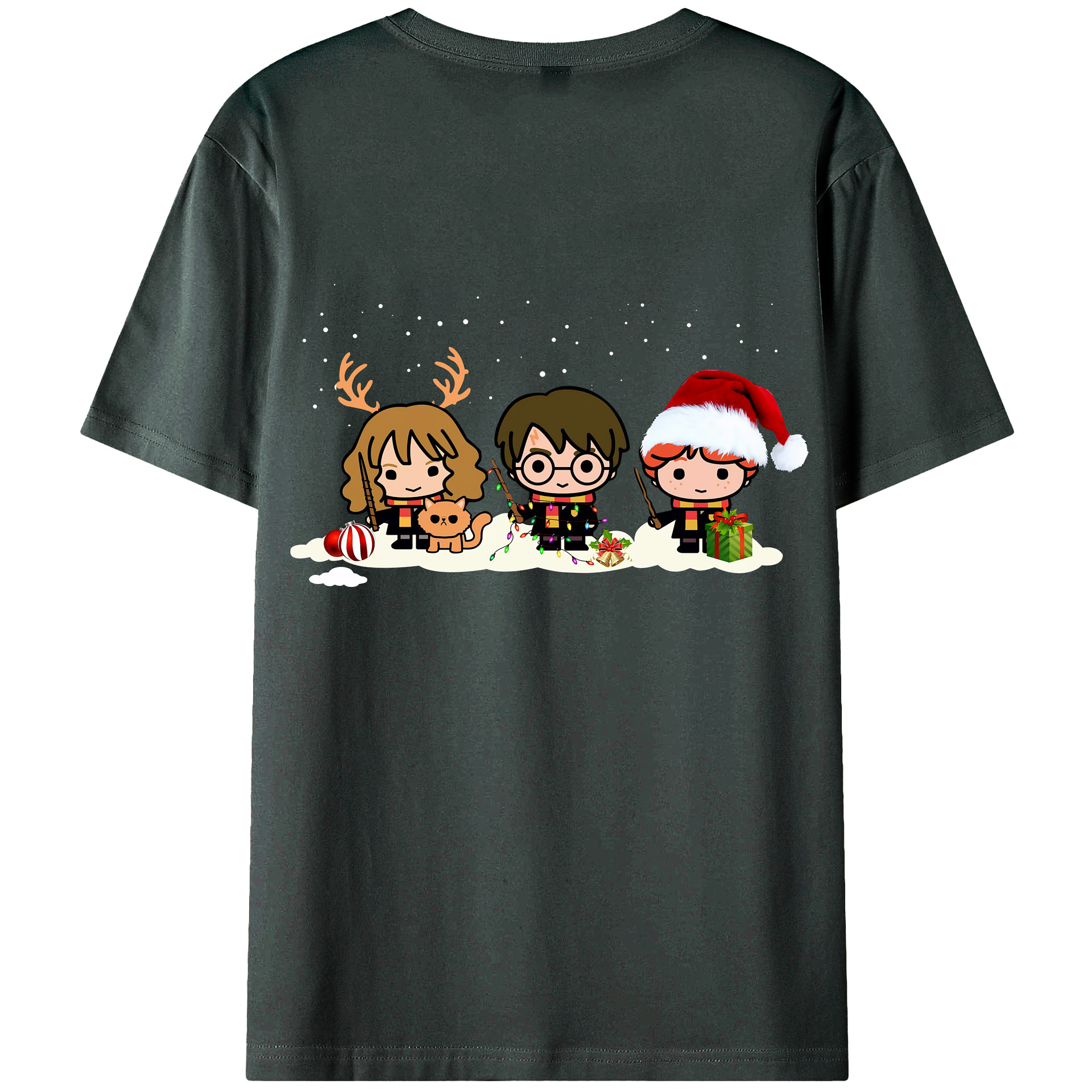 （画像用） Harry Potter ハリー・ポッターシリーズ 綿100％ メンズ半袖Tシャツ（バックプリント） 通気性